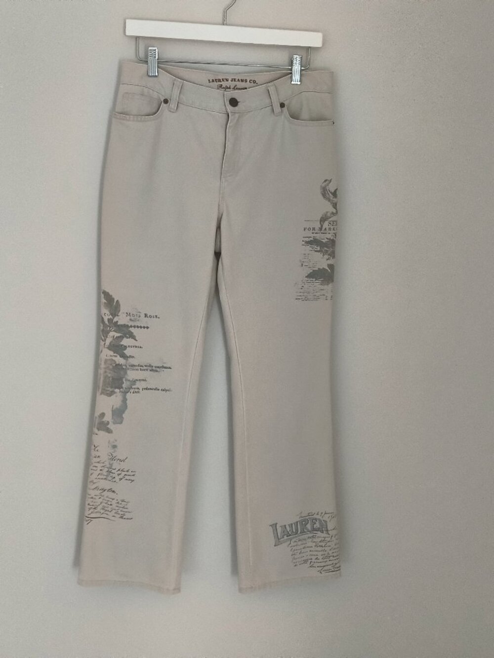 Vintage Lauren Jeans Co. cream/beige boot-cut jeans size 6P
